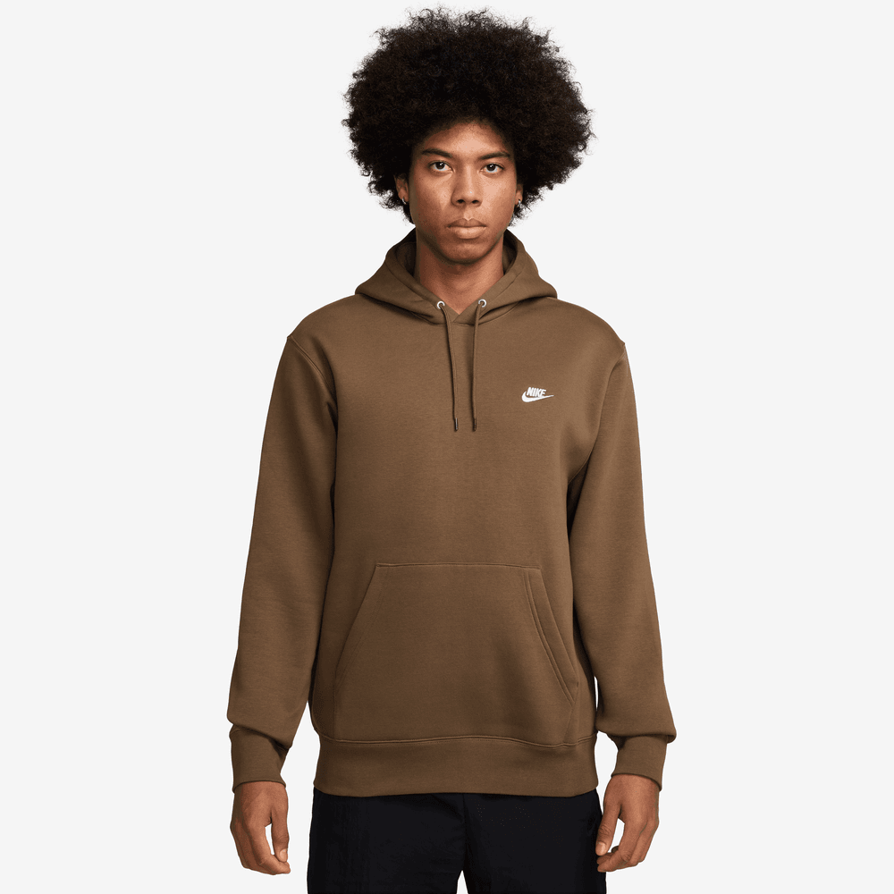 Nike Club Men's Pullover Fleece Hoodie 'Mosswood Brown'