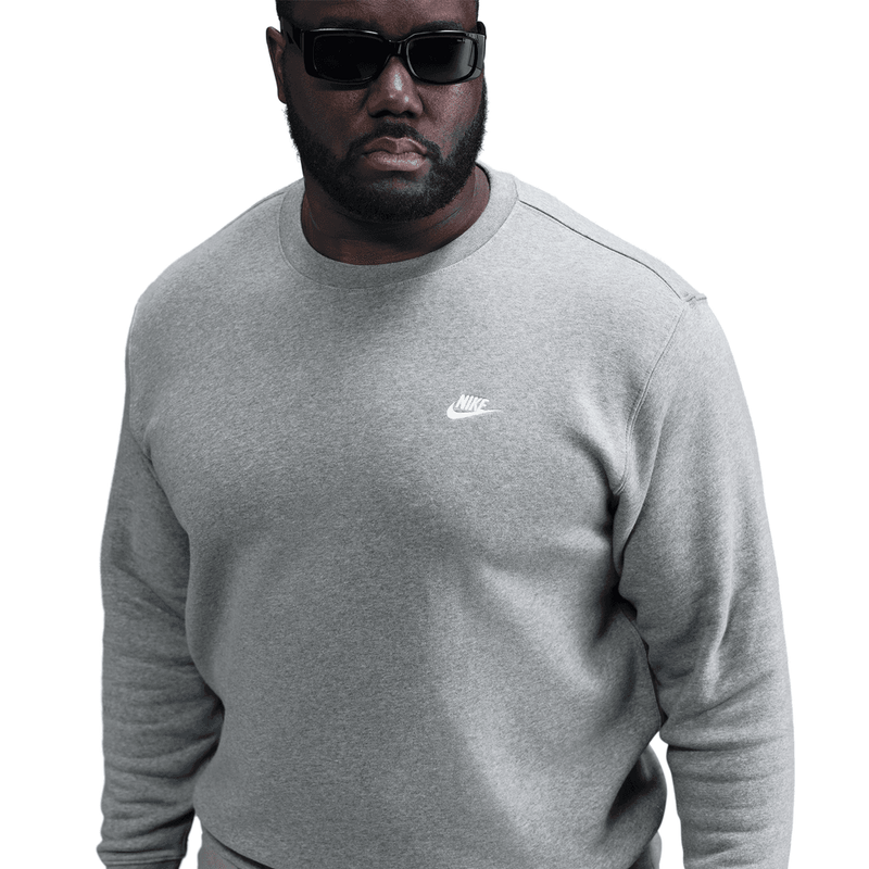 Nike Club Men's Fleece Crew 'Grey Heather'