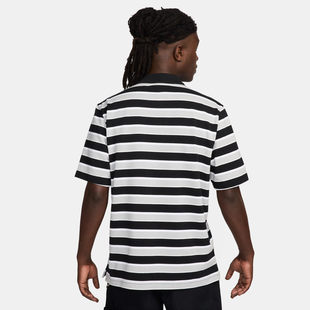 Nike Club Men's Striped Polo 'Black/White'