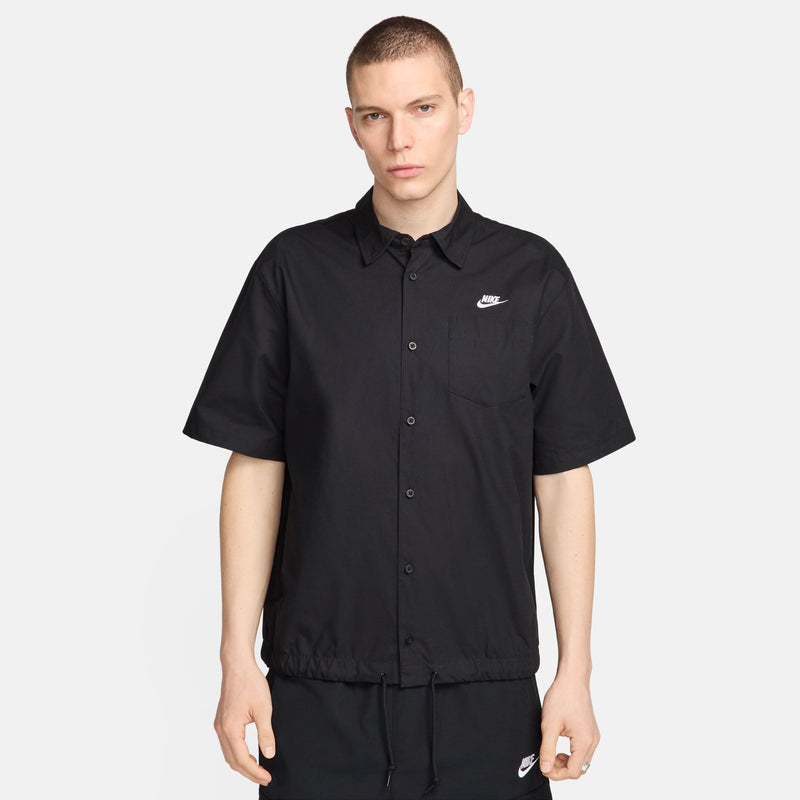 Nike Club Men's Short-Sleeve Oxford Button-Up Shirt 'Black/White'