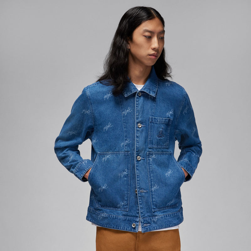 Home Jordan Flight Heritage Men's Denim Jacket 'Blue Grey'