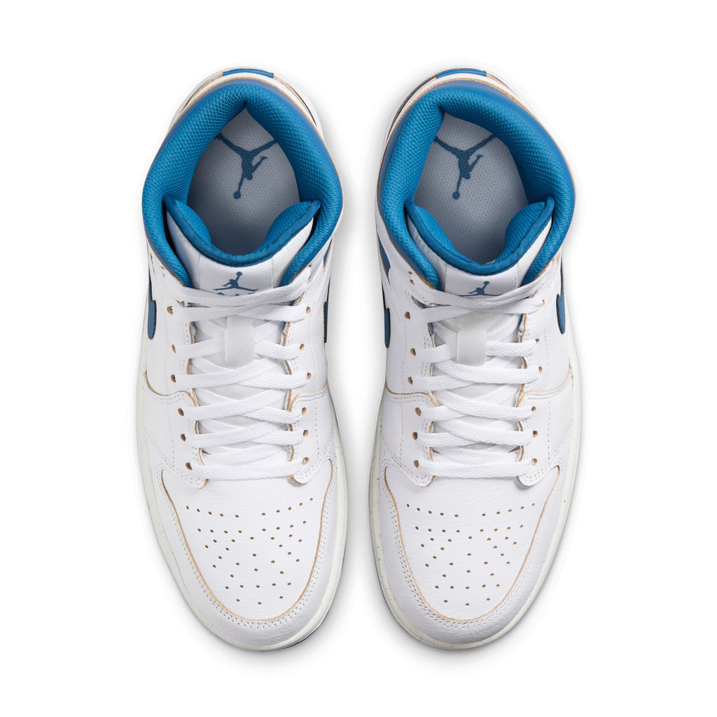 Air Jordan 1 Mid SE Men's Shoes 'White/Industrial Blue'