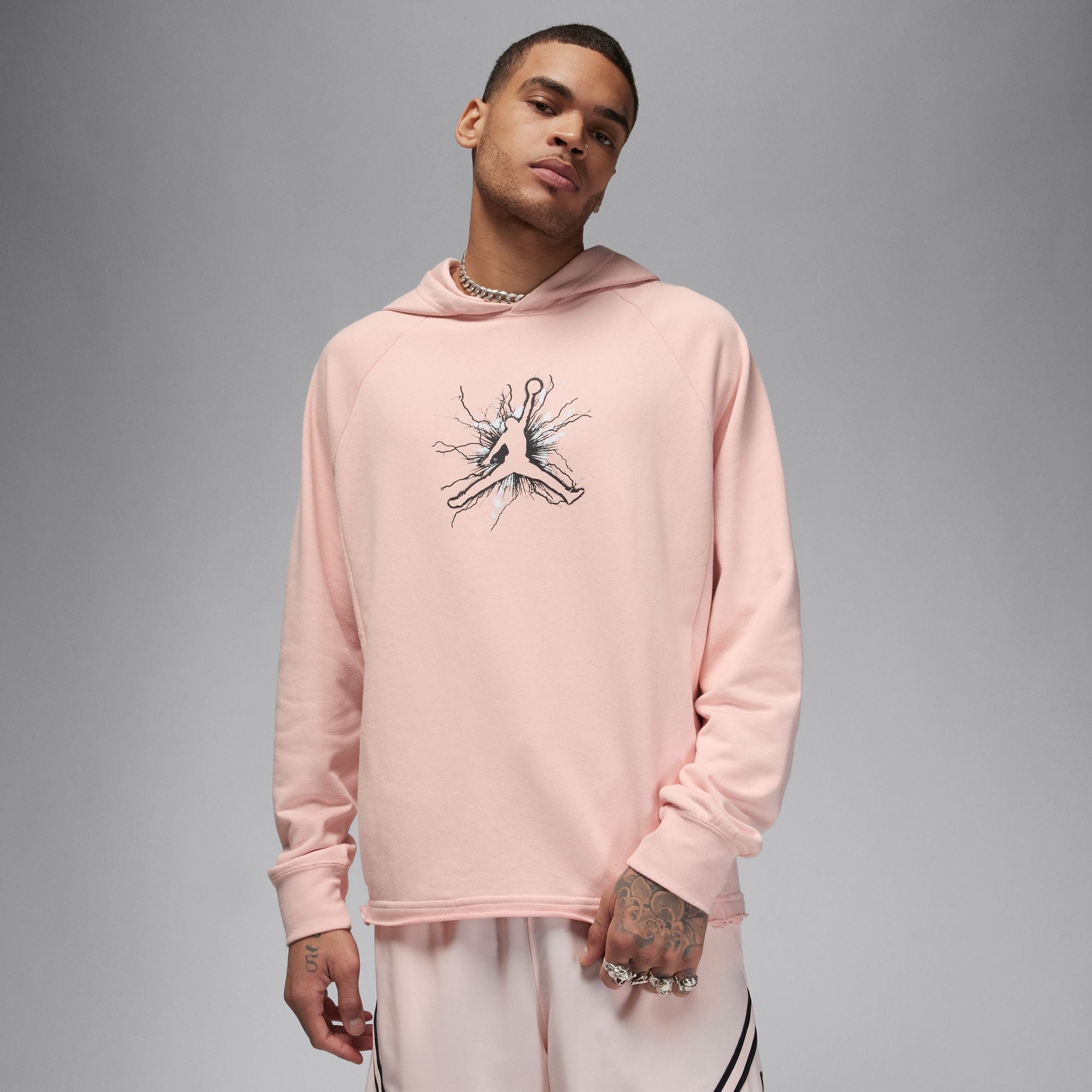 Pink and black jordan hoodie sale