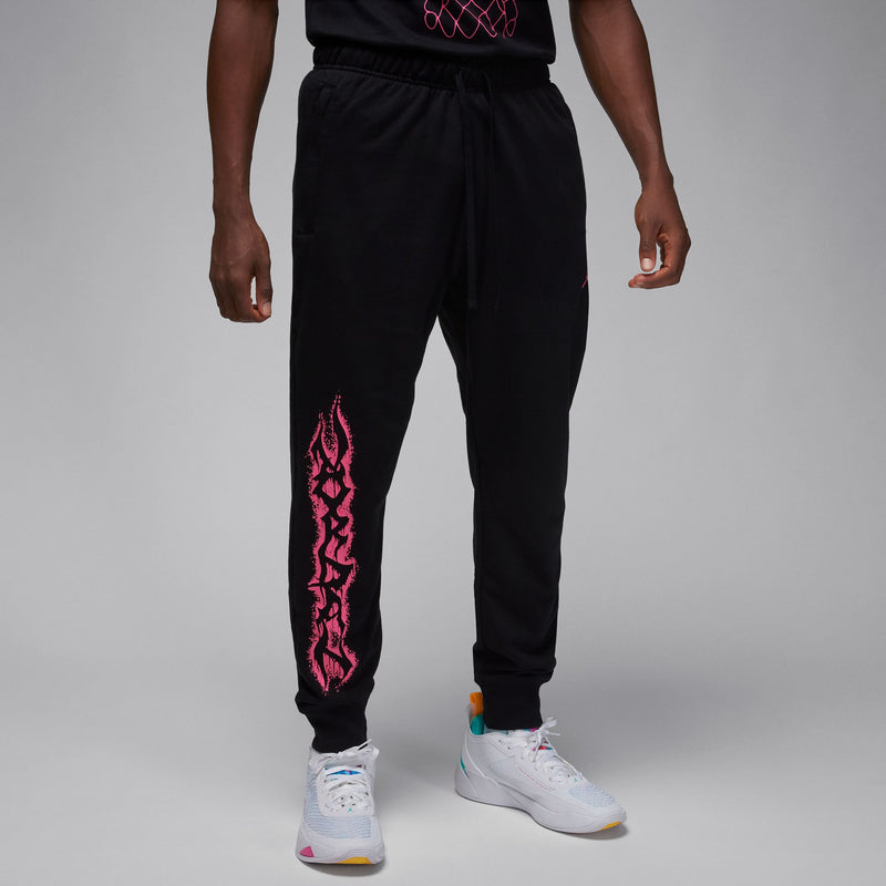 Jordan Dri-FIT Sport Men's Graphic Fleece Pants 'Black/Hyper Pink'