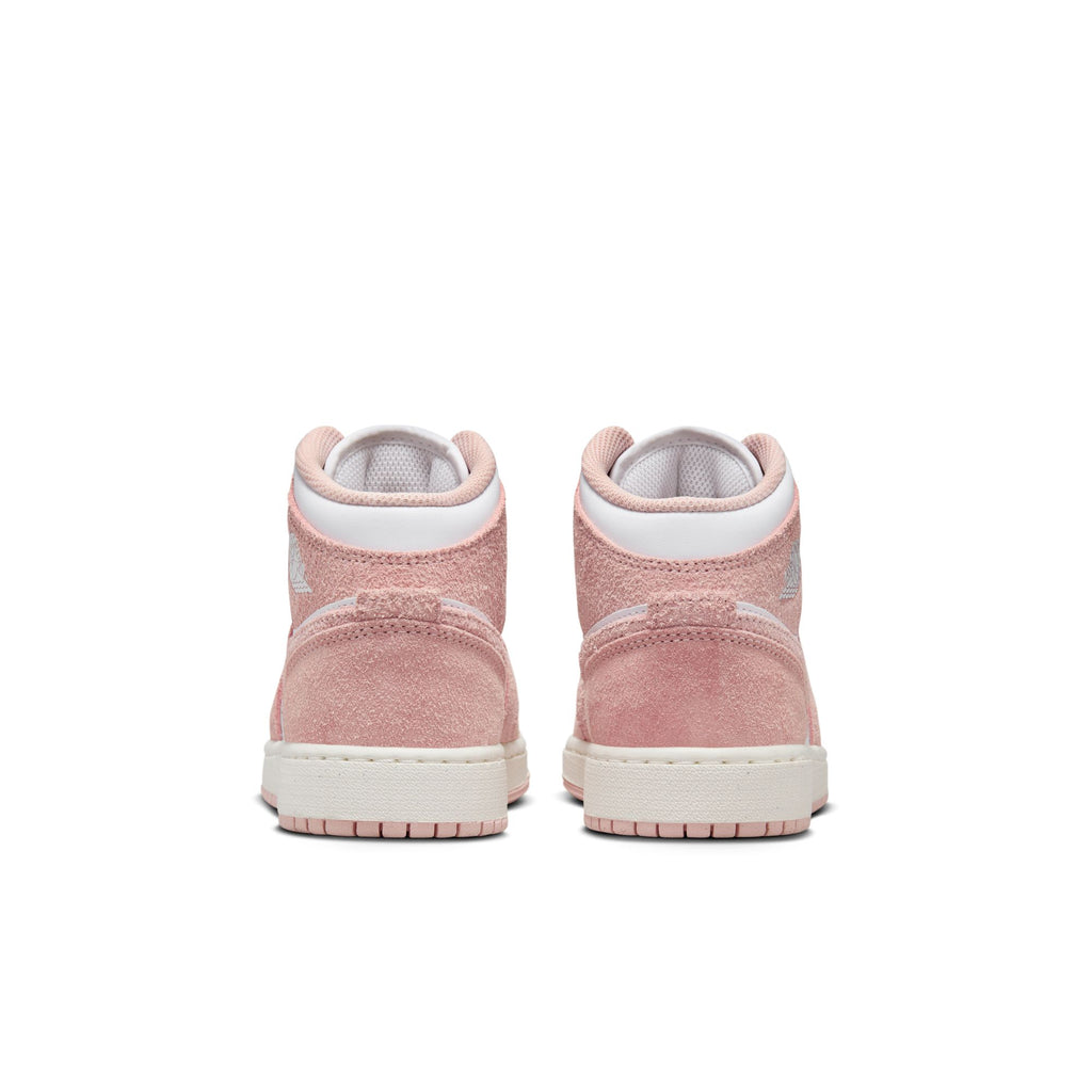 Air Jordan 1 Mid SE Big Kids' Shoes (GS) 'White/Legend Pink'