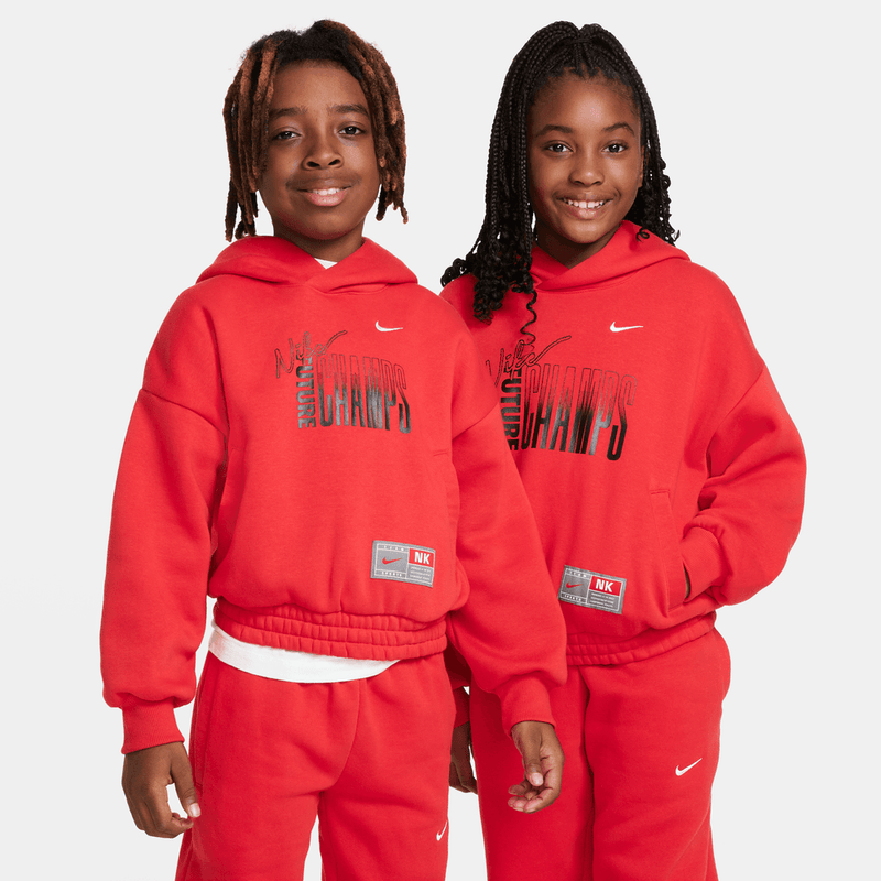 Nike Culture of Basketball Big Kids' Pullover Fleece Hoodie 'Red/White'