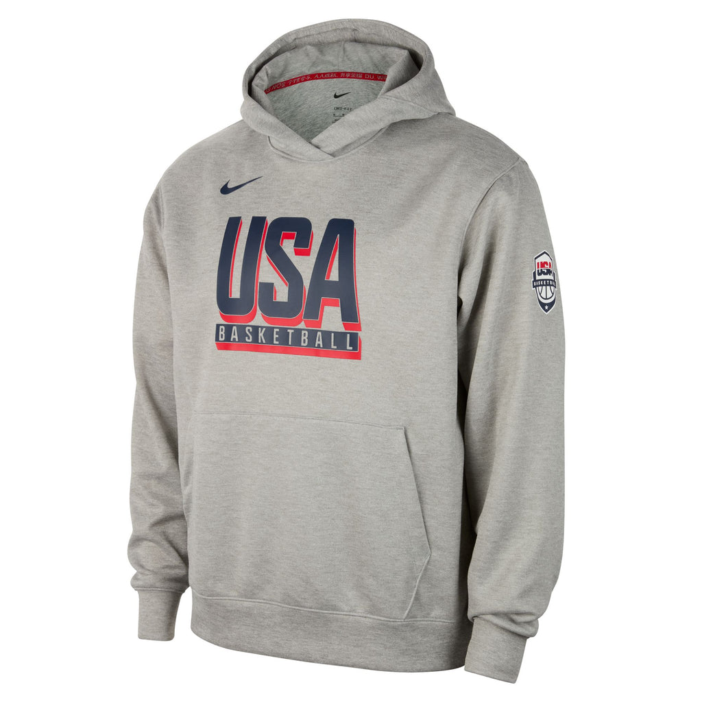 USA Practice Men's Nike Basketball Fleece Hoodie 'Grey Heather/Obsidian'