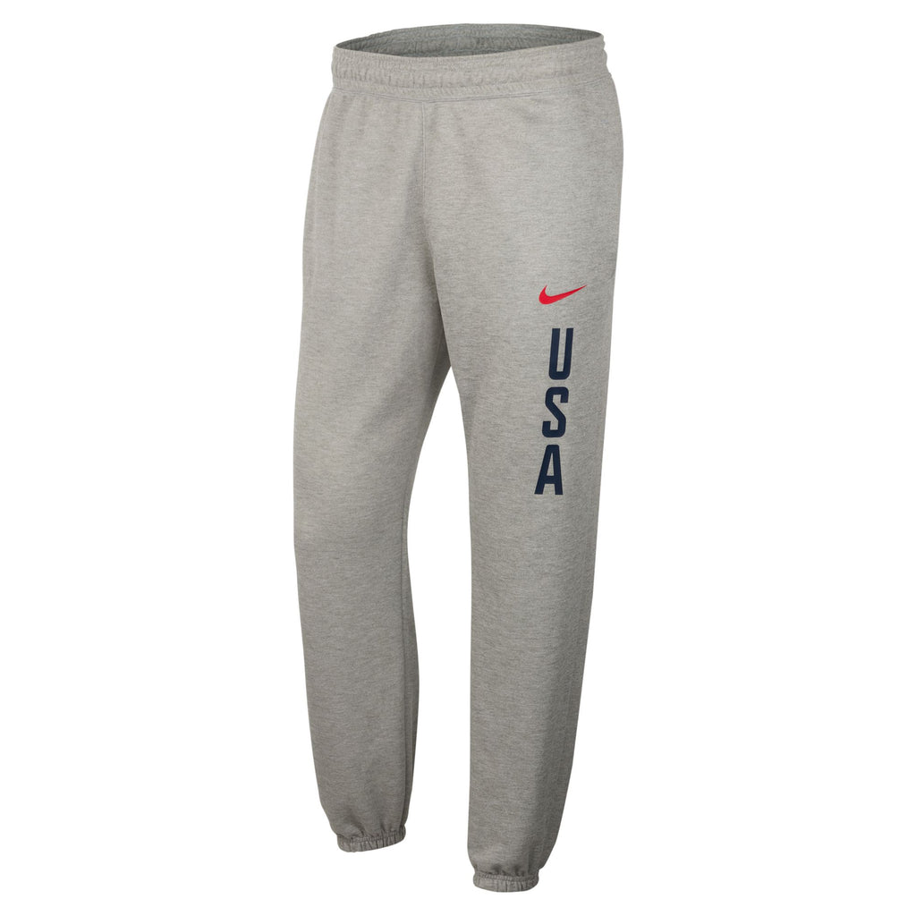 USA Practice Men's Nike Basketball Fleece Pant 'Grey Heather/Red'