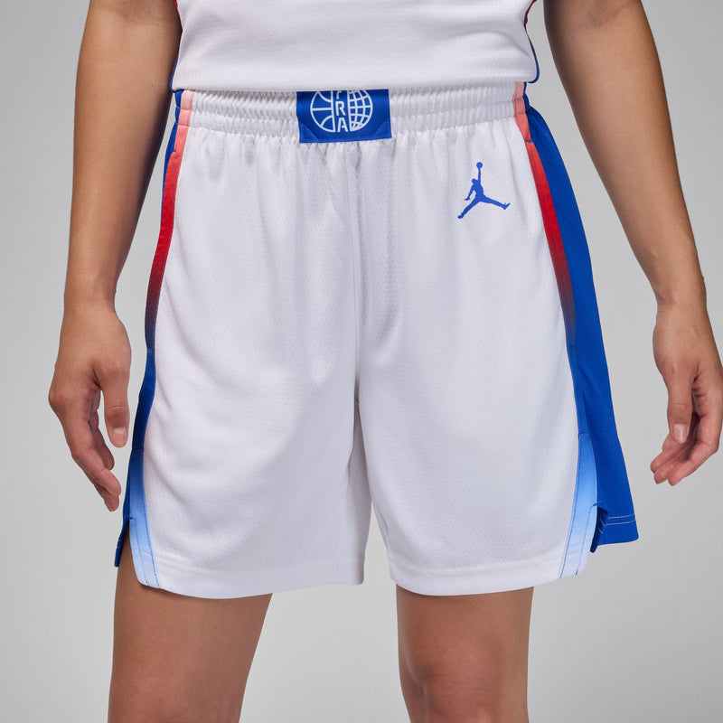France Limited Home Women's Jordan Basketball Shorts 'White/Royal'