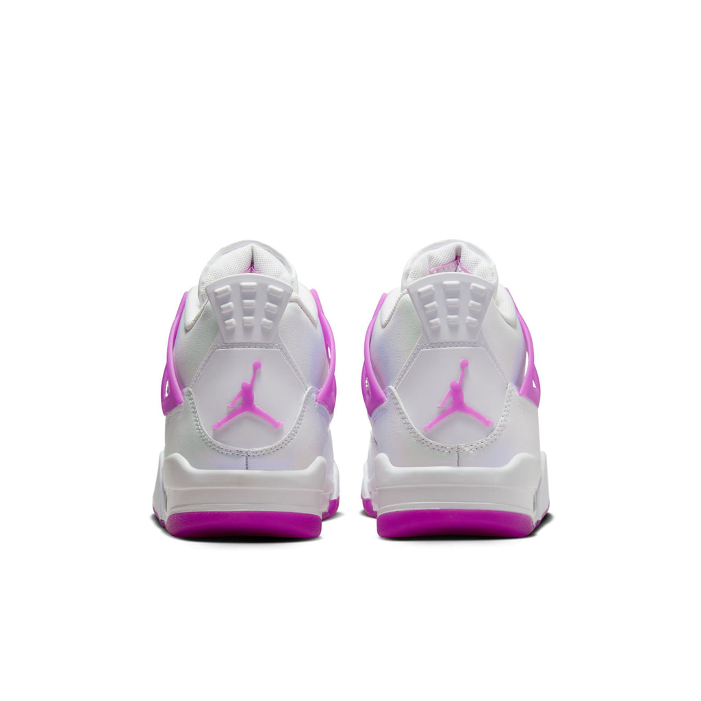 Air Jordan 4 Retro Big Kids' Shoes (GS) 'White/Hyper Violet'