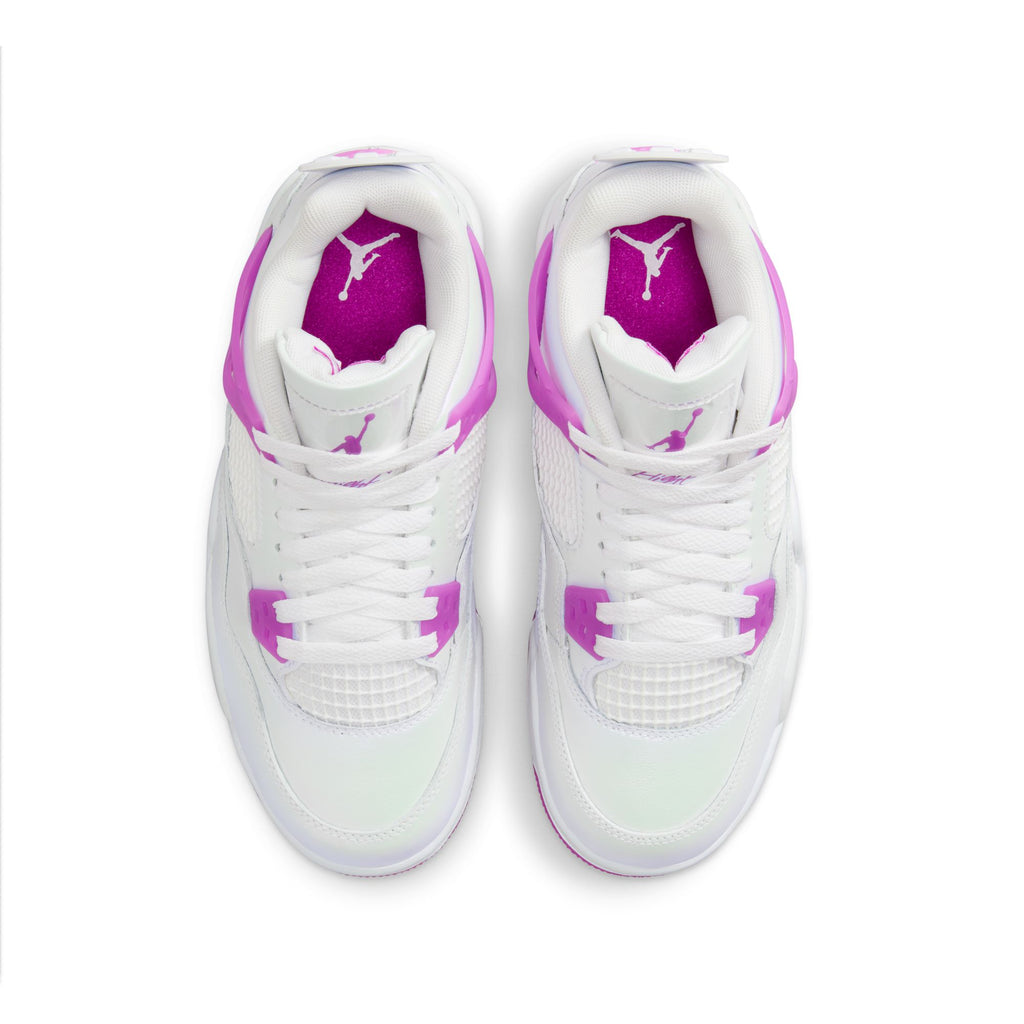 Air Jordan 4 Retro Big Kids' Shoes (GS) 'White/Hyper Violet'