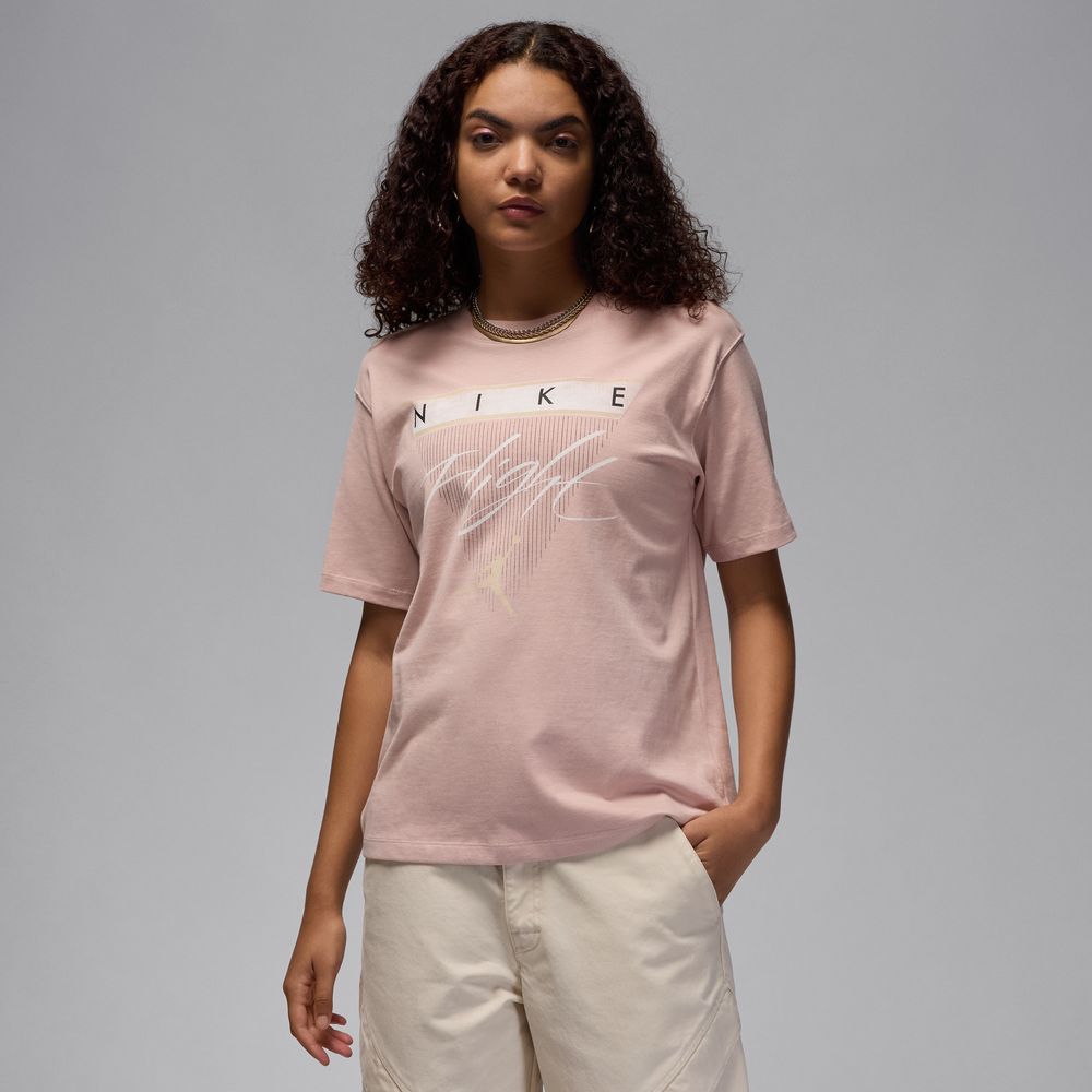 Jordan Flight Heritage Women's Graphic T-Shirt 'Pink/Brown'