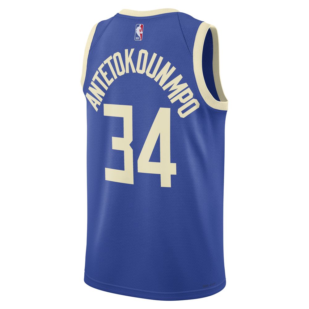 Giannis Antetokounmpo Milwaukee Bucks 2024/25 City Edition Men's Nike Dri-FIT NBA Swingman Jersey 'Game Royal'