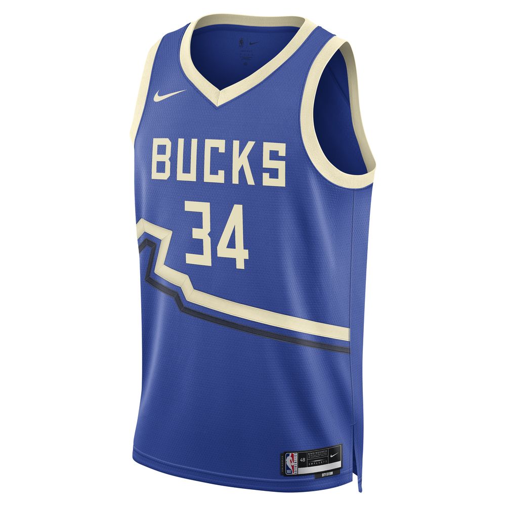 Giannis Antetokounmpo Milwaukee Bucks 2024/25 City Edition Men's Nike Dri-FIT NBA Swingman Jersey 'Game Royal'