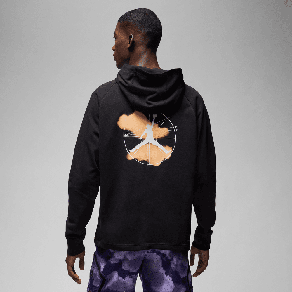 Jordan Dri FIT Sport Men s Graphic Fleece Pullover Hoodie Black White Bouncewear