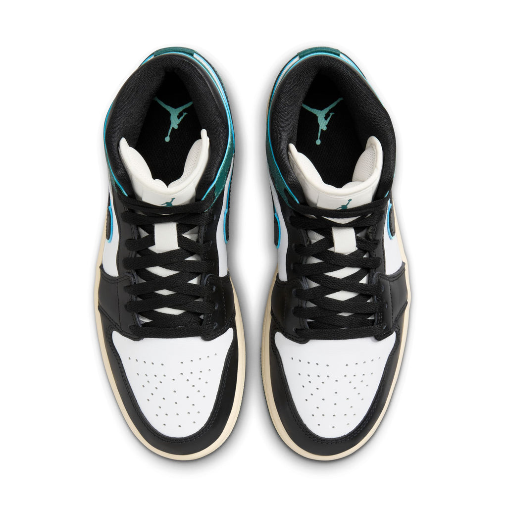 Air Jordan 1 Mid SE Women's Shoes 'White/Black/Green'