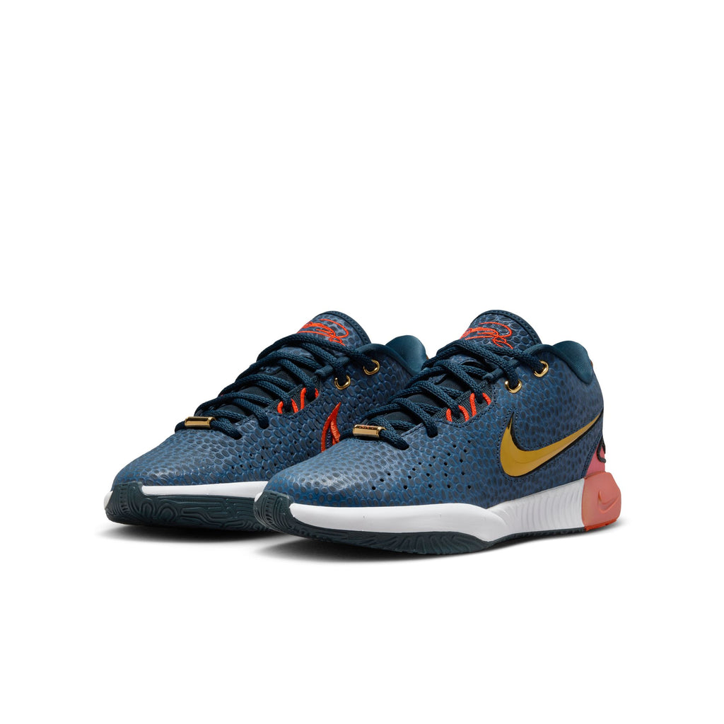 LeBron XXI Big Kids' Basketball Shoes (GS) 'Navy/Gold'