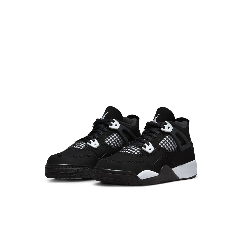 Jordan 4 Retro "White Thunder" Little Kids' Shoes (PS) 'Black/White/Black'