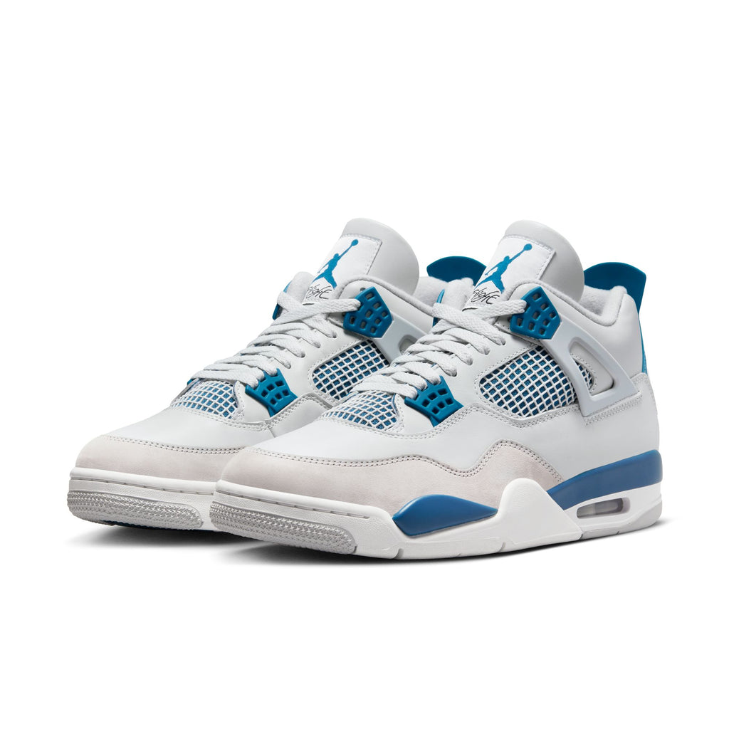 Air Jordan 4 Retro Men's Shoes 'White/Military Blue/Grey'