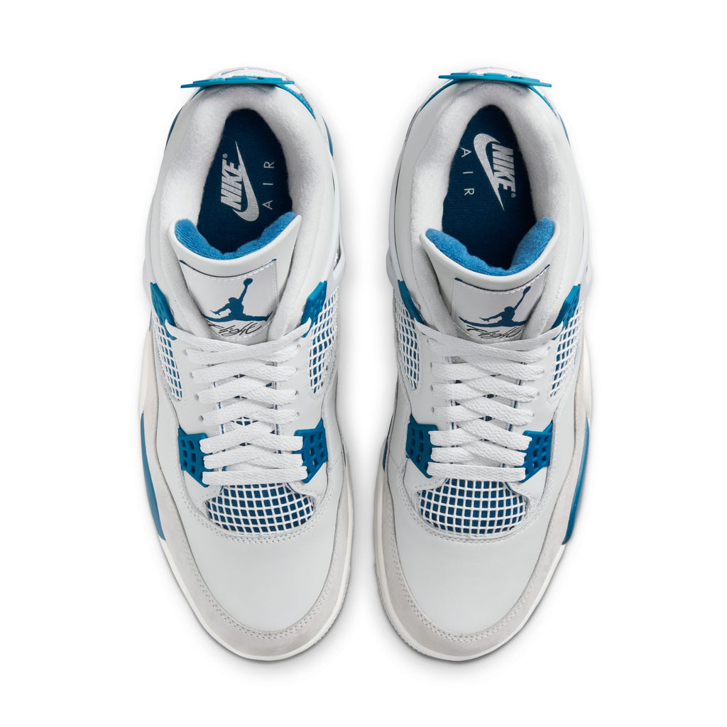 Air Jordan 4 Retro Men's Shoes 'White/Military Blue/Grey'
