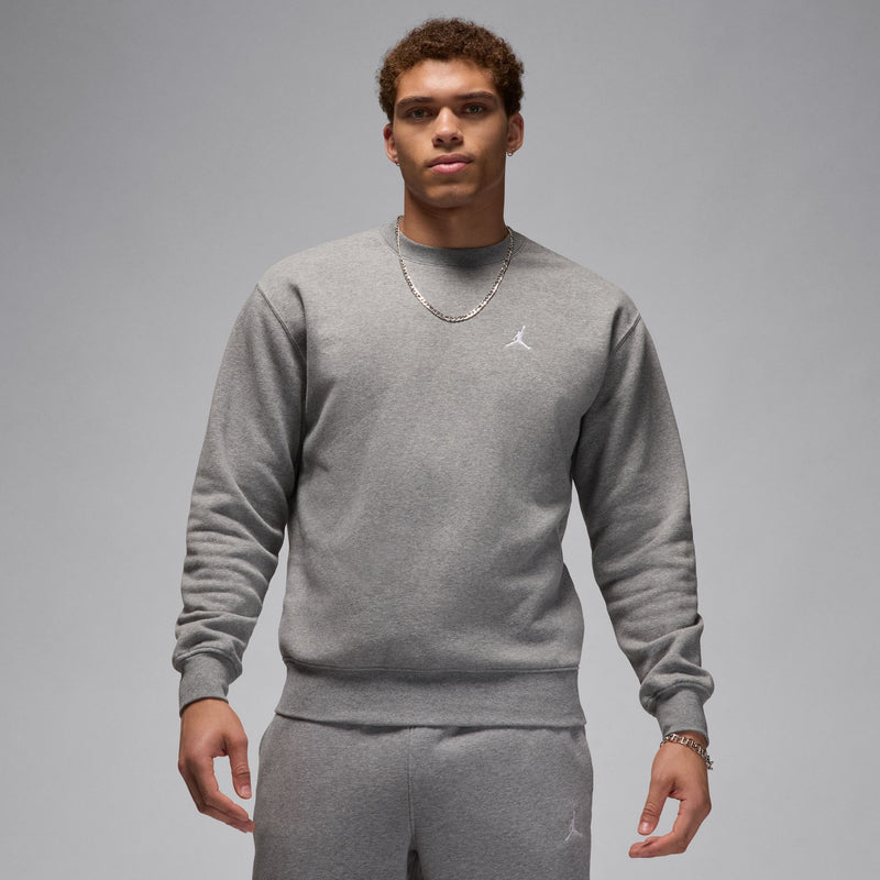 Jordan Brooklyn Fleece Men's Crew-Neck Sweatshirt 'Carbon Heather/White'