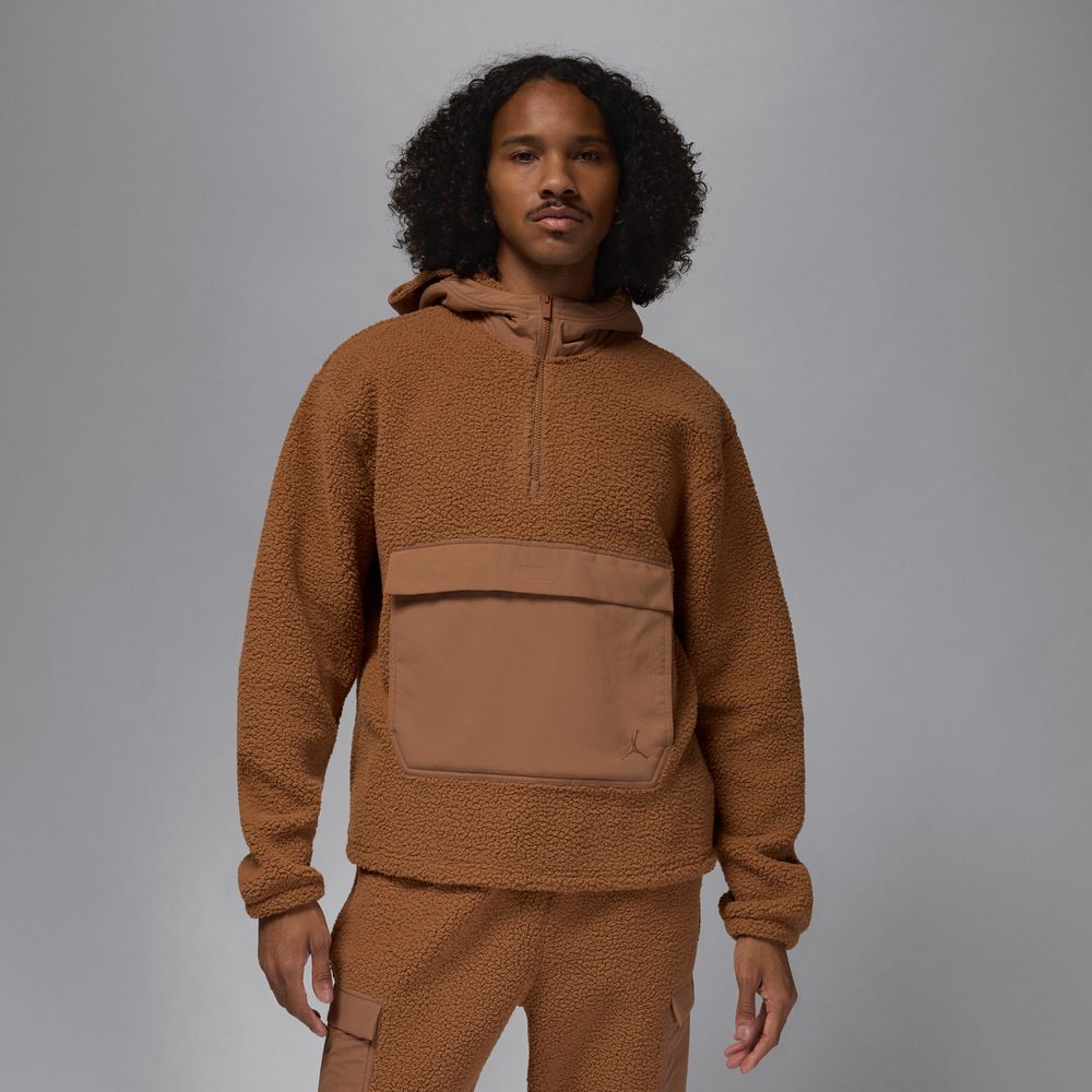 Jordan Flight Men's High-Pile Fleece Pullover Hoodie 'Brown'