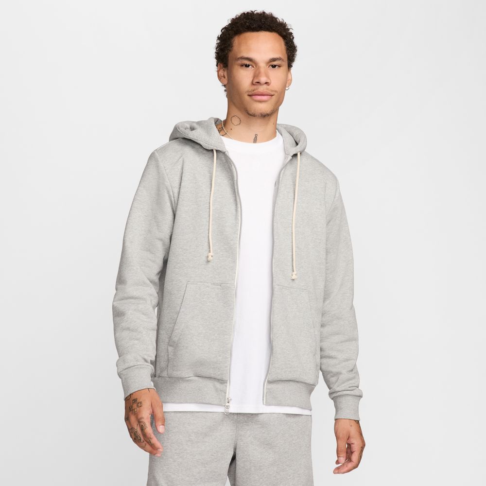 Nike Standard Issue Men's Dri-FIT Full-Zip Basketball Hoodie 'Grey Heather/Ivory'