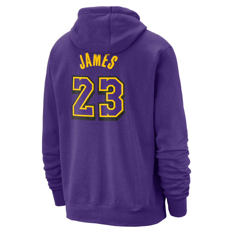 LeBron James Los Angeles Lakers City Edition Men's Nike NBA Fleece Pullover Hoodie 'Purple'