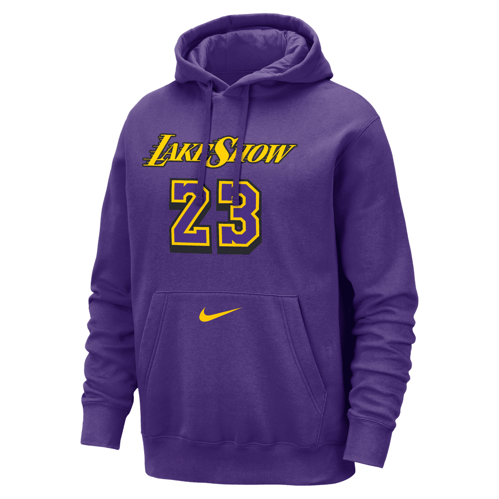 LeBron James Los Angeles Lakers City Edition Men's Nike NBA Fleece Pullover Hoodie 'Purple'