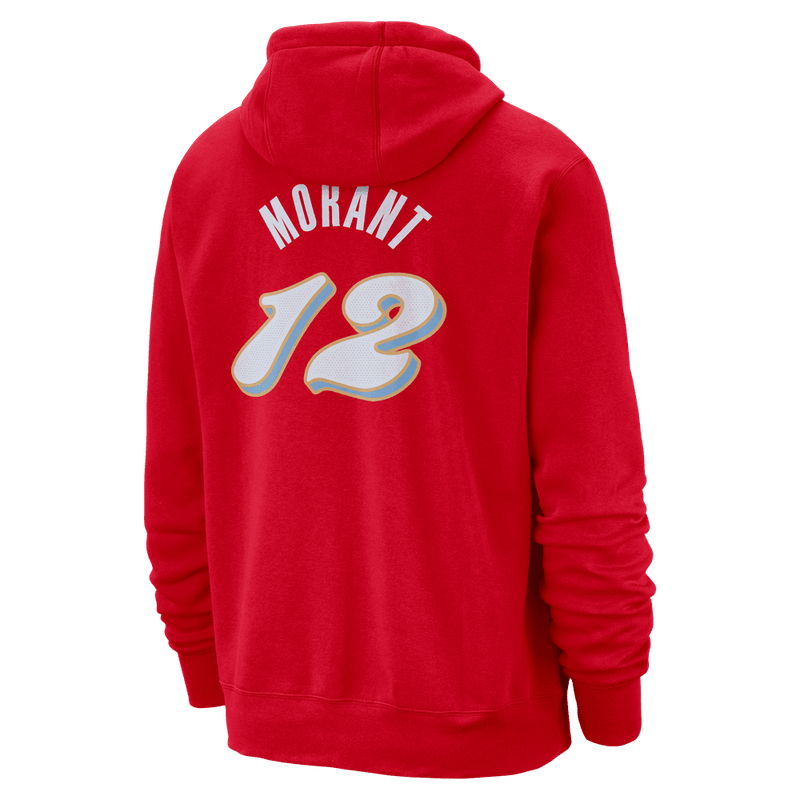 Ja Morant Memphius Grizzlies Club City Edition Men's Nike NBA Fleece Pullover Hoodie 'Red'