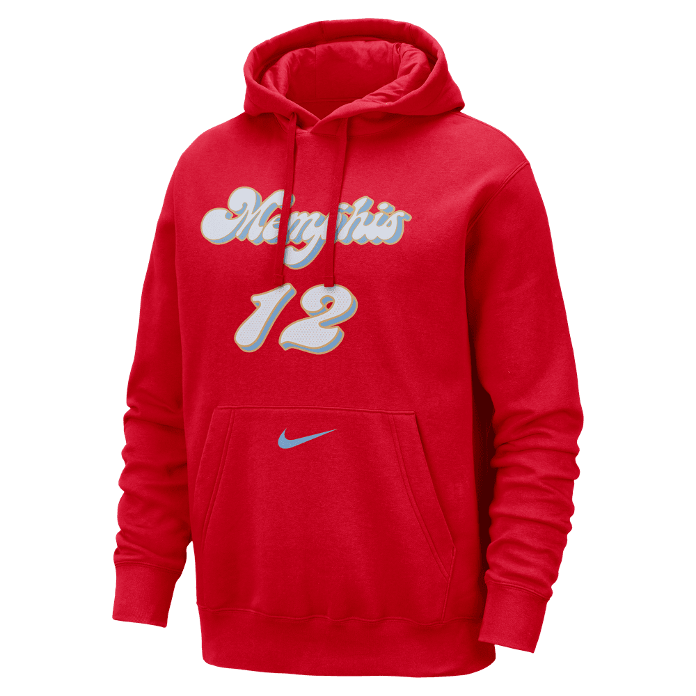 Ja Morant Memphius Grizzlies Club City Edition Men's Nike NBA Fleece Pullover Hoodie 'Red'