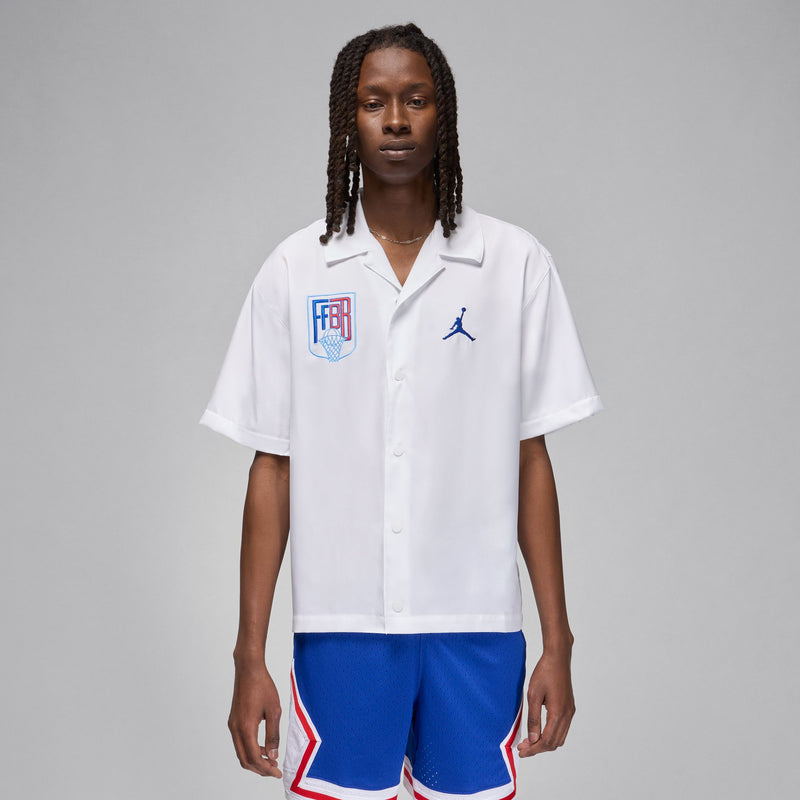 Jordan Sport x Fédération Française de Basketball Men's Warm-Up Shirt 'White/Royal'