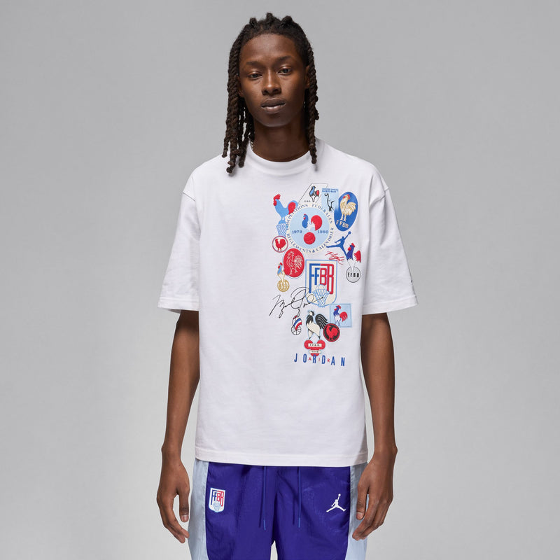 Jordan Sport x Fédération Française de Basketball Men's T-Shirt 'White/Royal'