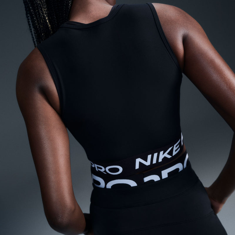 Nike Pro Women's Dri-FIT Cropped Tank Top 'Black/White'