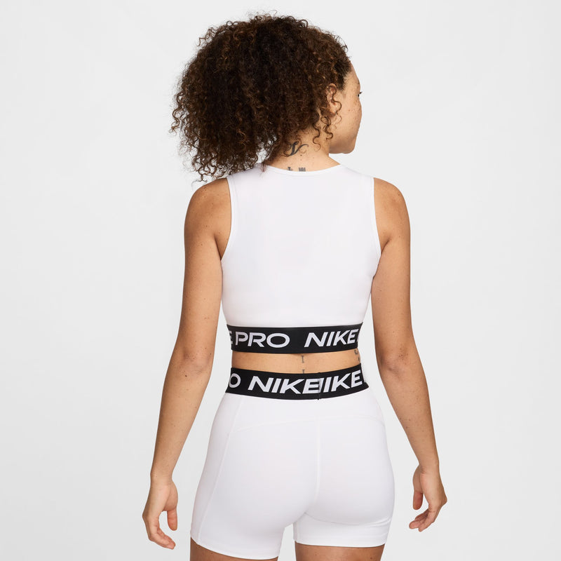 Nike Pro Women's Dri-FIT Cropped Tank Top 'White/Black'