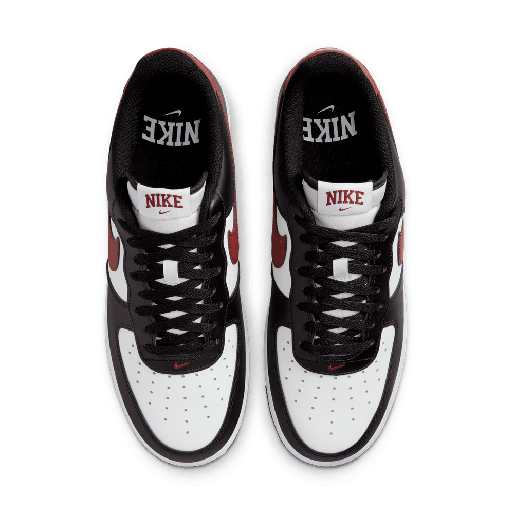 nike air force 1 black white red
