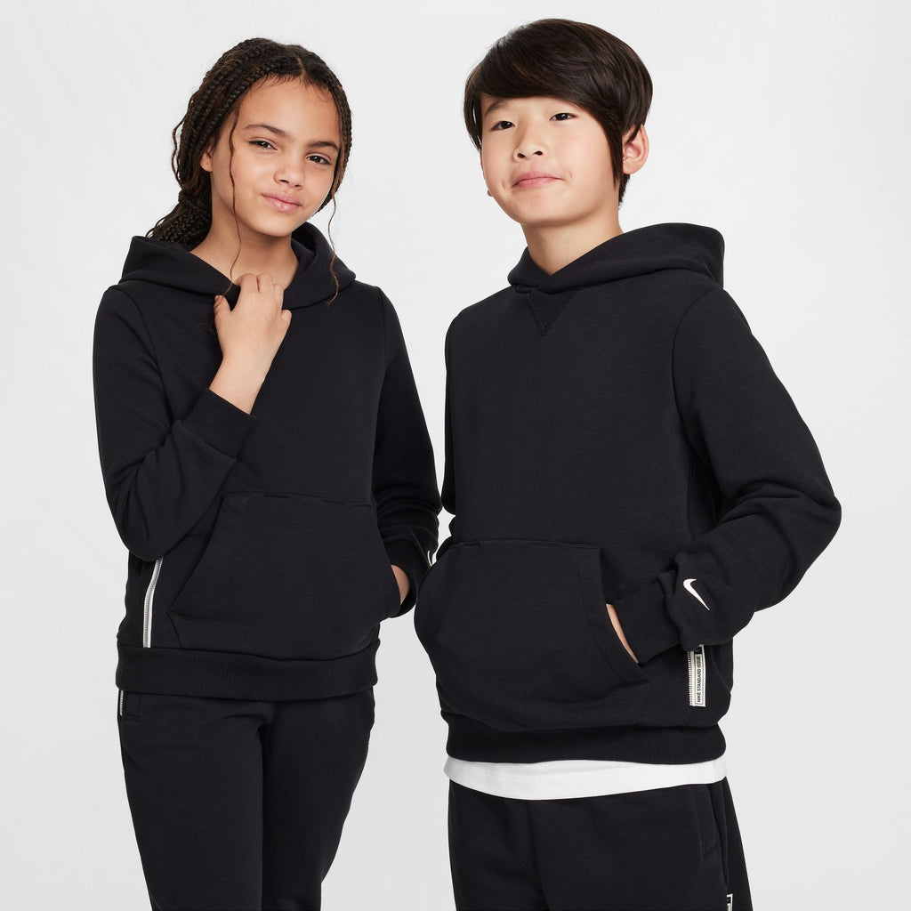 Nike Standard Issue Big Kids' Dri-FIT Fleece Basketball Hoodie 'Black/Ivory'