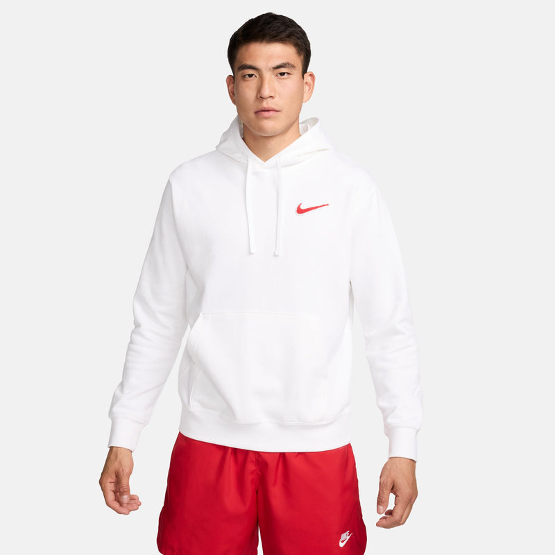Nike Sportswear Men's Pullover Hoodie 'White/Red'