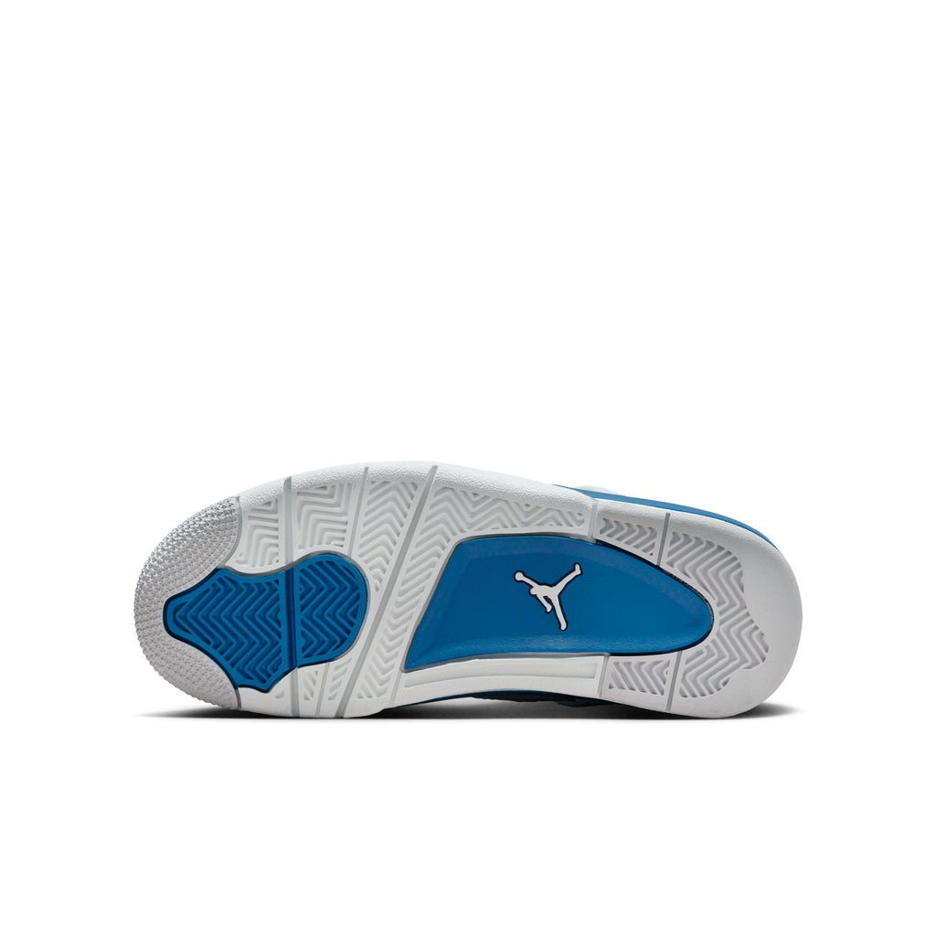 Air Jordan 4 Retro Big Kids' Shoes (GS) 'White/Blue/Grey'