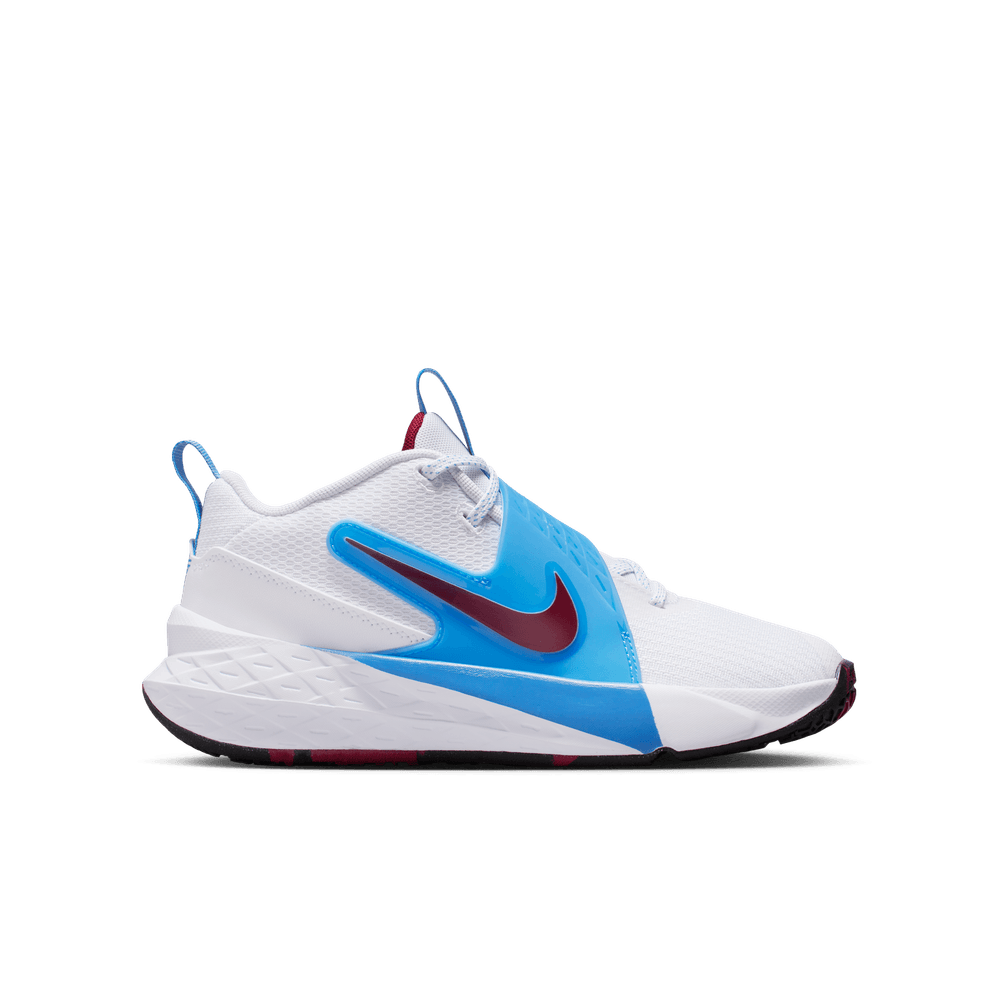 Nike Team Hustle D 12 Big Kids' Basketball Shoes (GS) 'White/red/Blue'