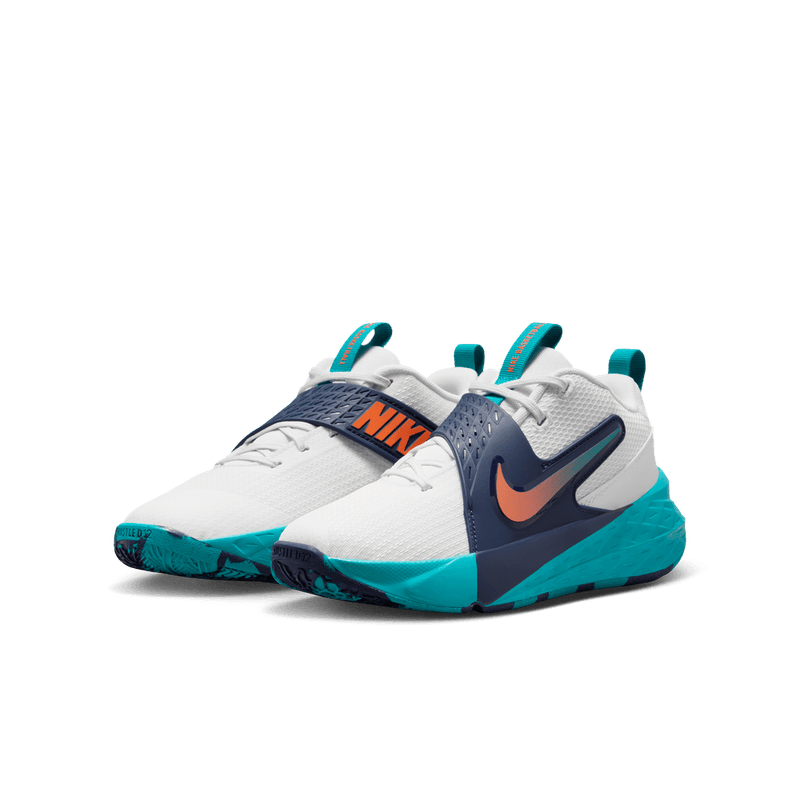 Nike Team Hustle D 12 Big Kids' Basketball Shoes (GS) 'Summit White/Safety Orange'