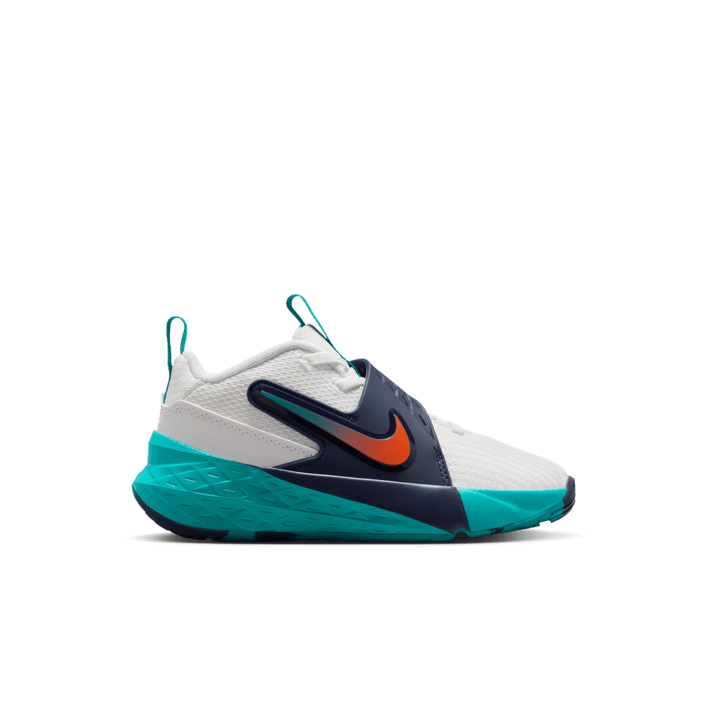 Nike Team Hustle D 12 Little Kids' Shoes 'White/Orange/Turquoise'