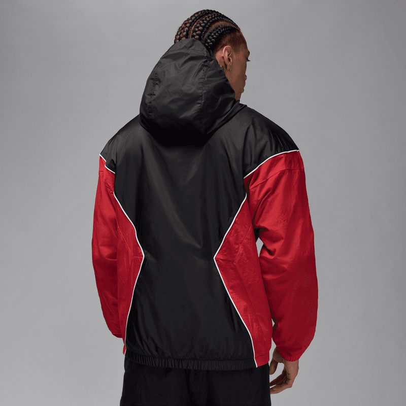 Jordan Brooklyn Men's Hooded Draft Jacket 'Black/Red/White'
