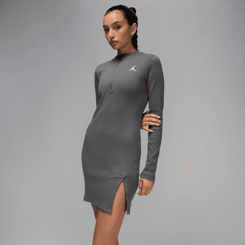 Jordan Women's 1/2-Zip Long-Sleeve Knit Dress 'Iron Grey'