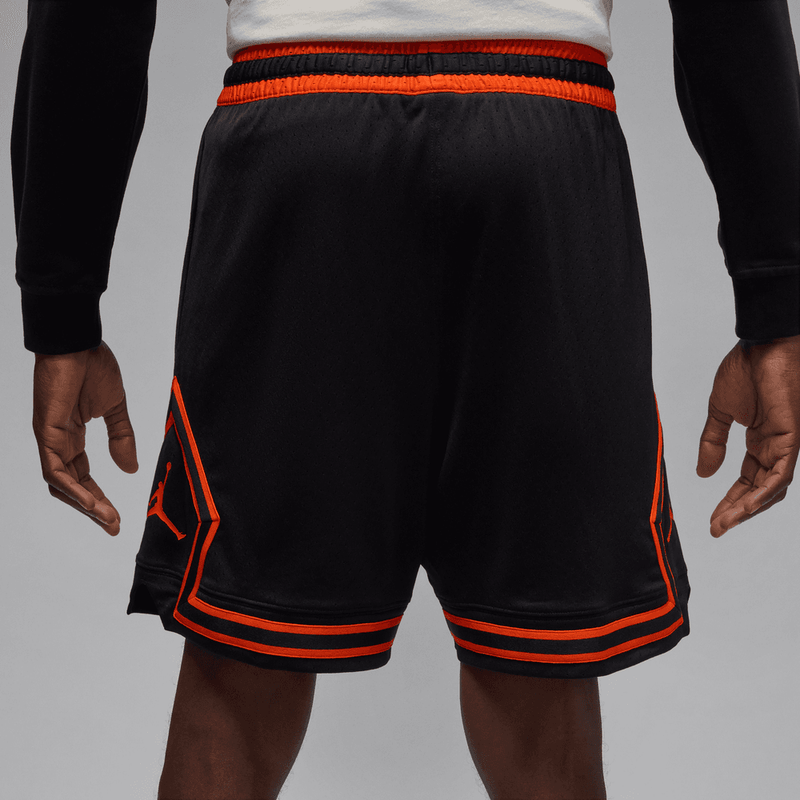 Jordan Sport Men's Dri-FIT Mesh Diamond Shorts 'Black/Team Orange'