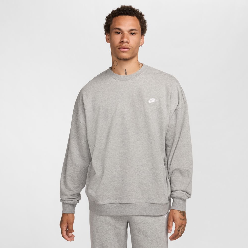 Nike Club Fleece Men's Oversized French Terry Crew 'Grey Heather'