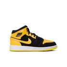 Air Jordan 1 Mid SE Big Kids' Shoes (GS) 'Black/Maize/White'