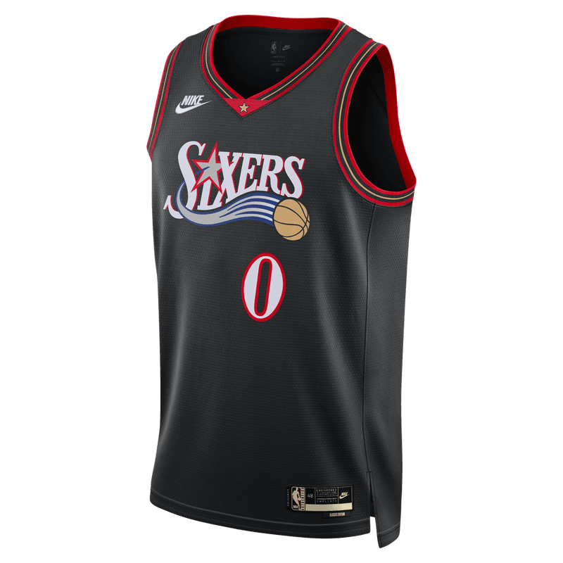 Tyrese Maxey Philadelphia 76ers 2025/26 Hardwood Classics Men's Nike Dri-FIT NBA Swingman Jersey 'Black'
