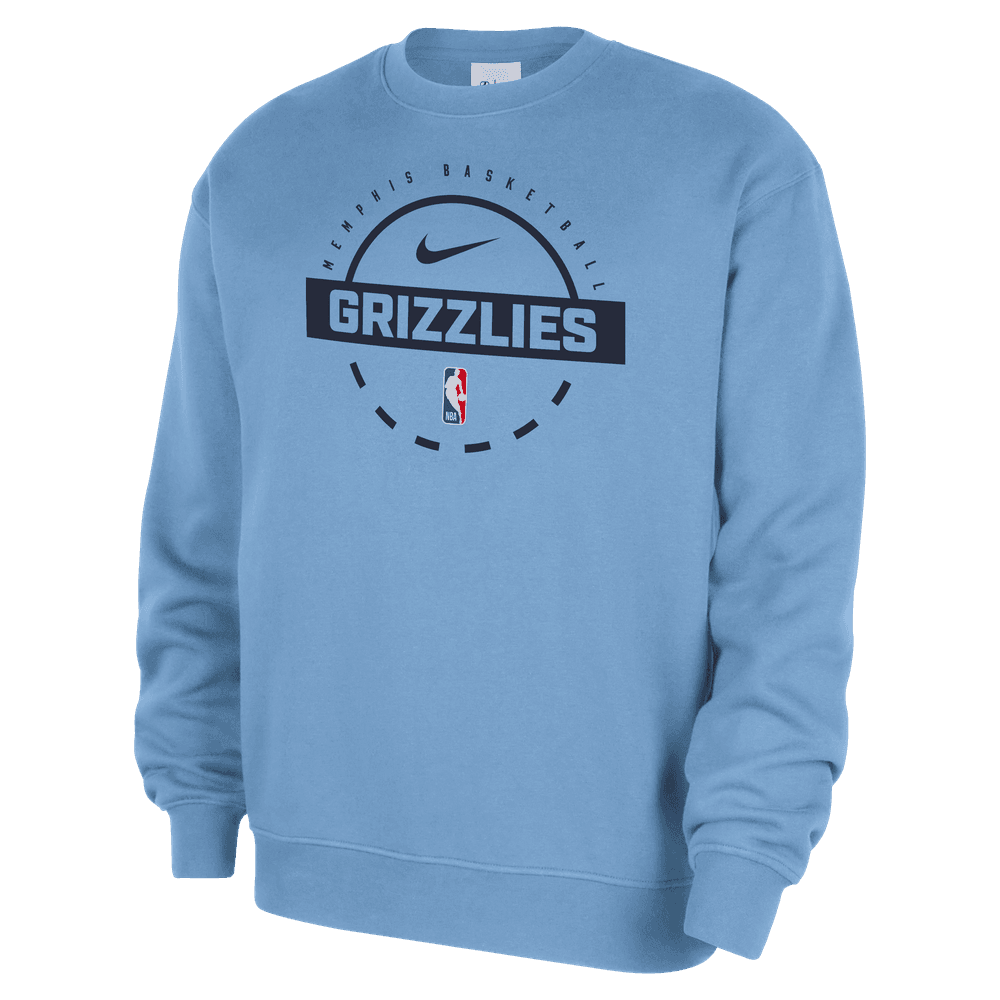 Memphis Grizzlies Club Men's Nike Basketball Practice Fleece Crew 'Light Blue'