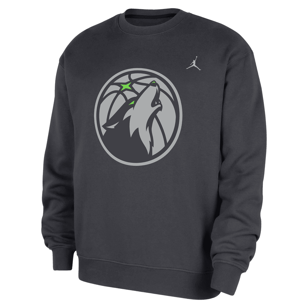 Minnesota Timberwolves Statement Essentials Men's Jordan NBA Fleece Crew-Neck Sweatshirt 'Anthracite'